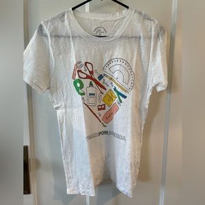 J Crew Teach for America tee, 100% linen, medium